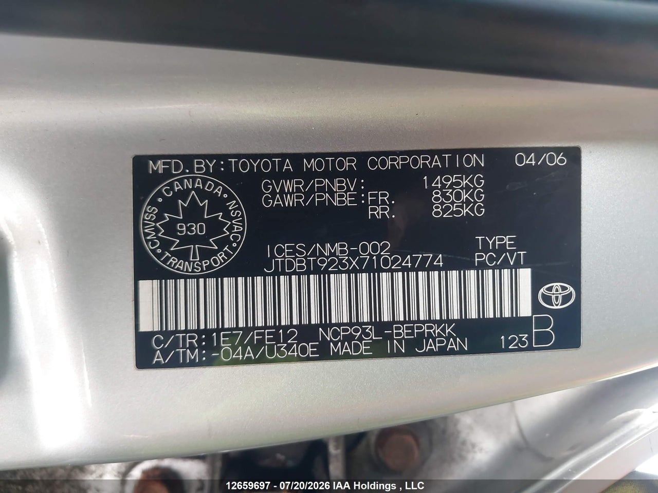 2007 TOYOTA YARIS thumbnail 10