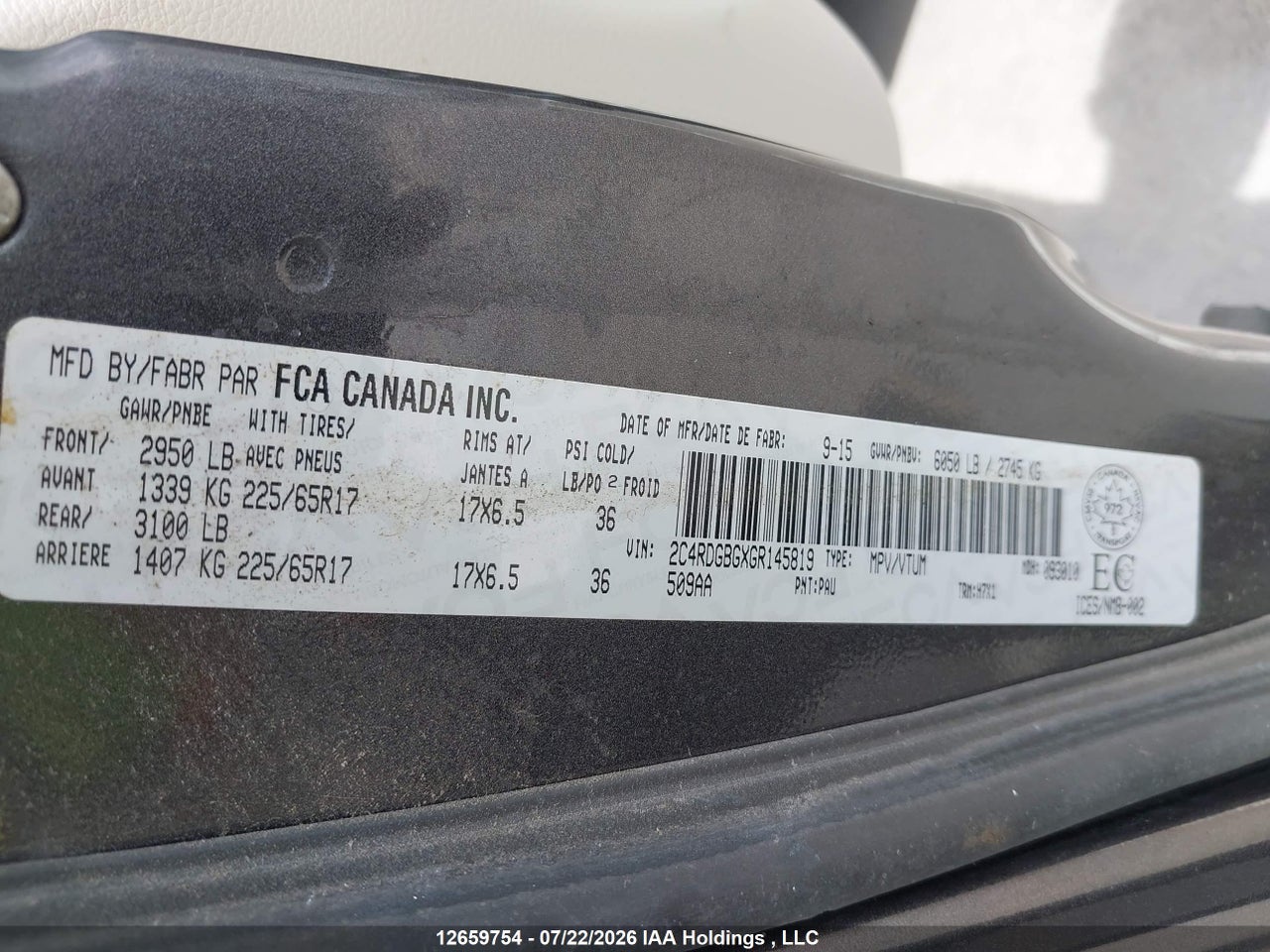 2016 DODGE GRAND CARAVAN SE/SXT thumbnail 10