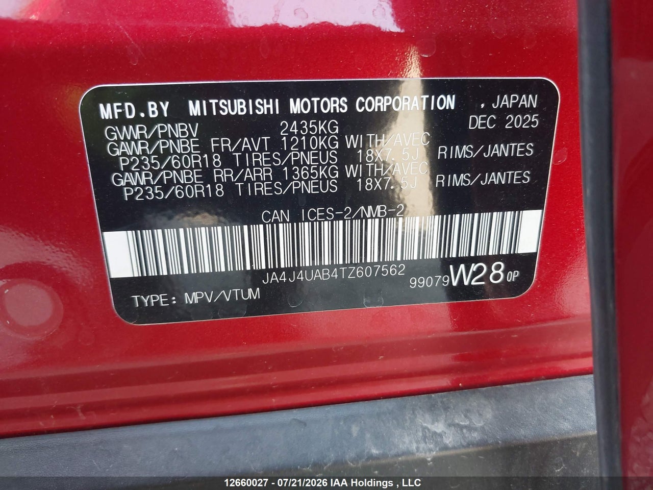2026 MITSUBISHI OUTLANDER ES thumbnail 10