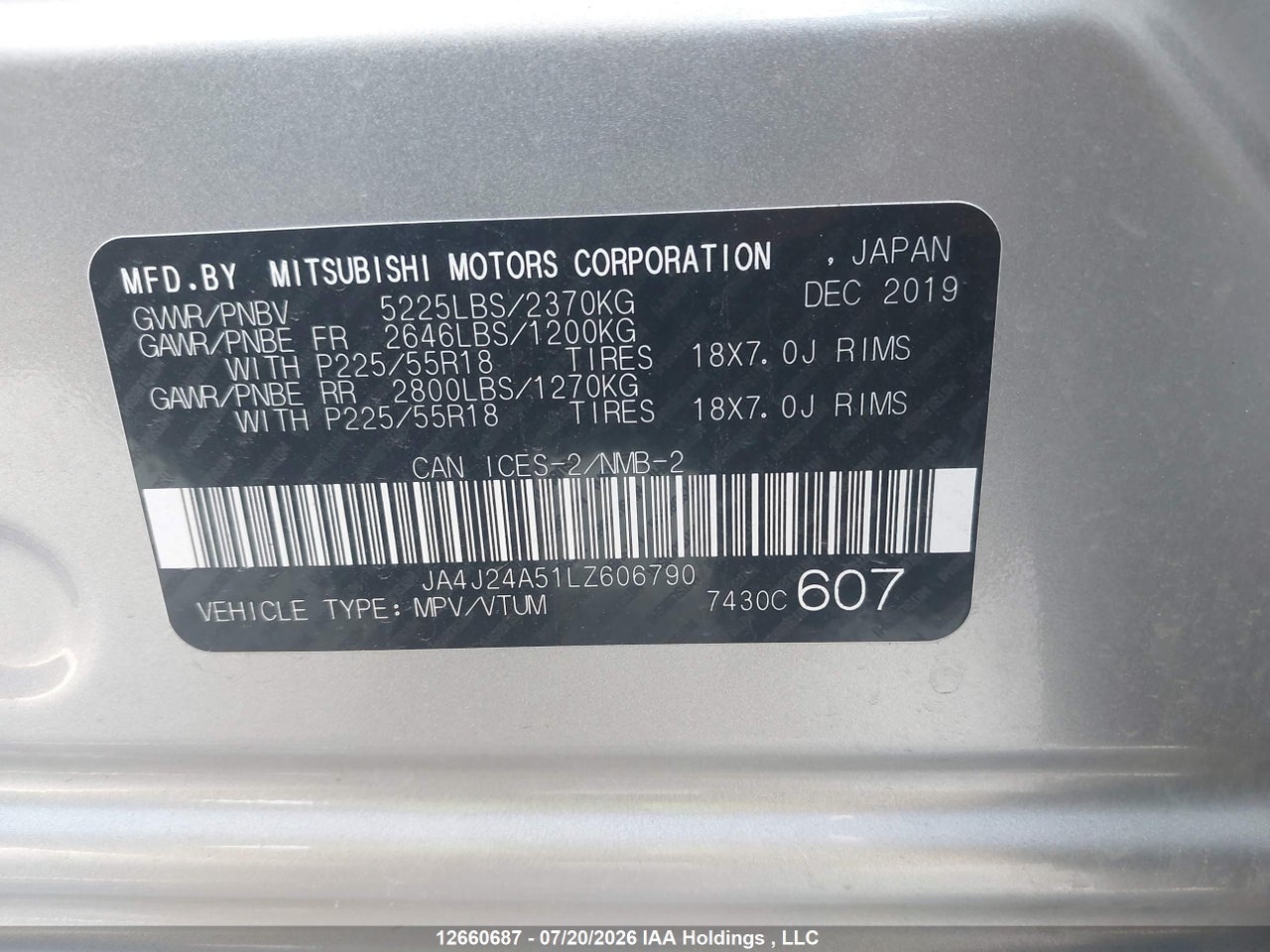2020 MITSUBISHI OUTLANDER SEL/GT/FE thumbnail 10