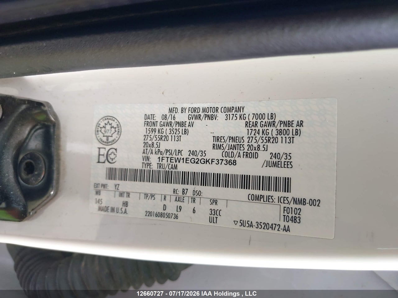 2016 FORD F150 SUPERCREW thumbnail 10