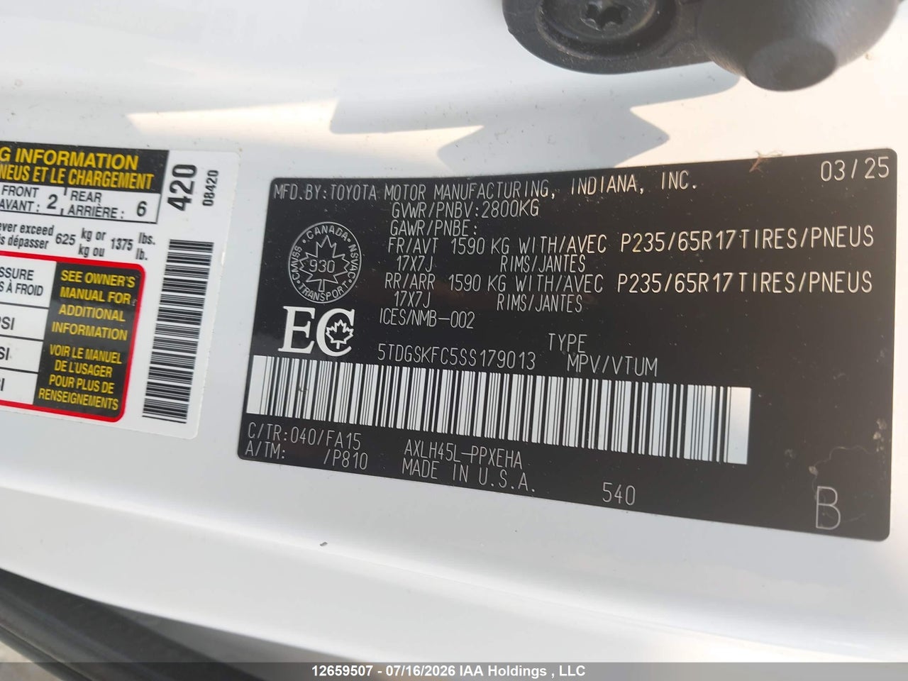 2025 TOYOTA SIENNA LE 8-PASSENGER thumbnail 10