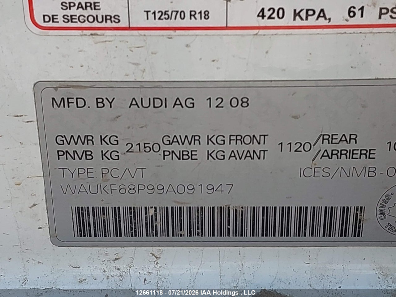 2009 AUDI A3 2.0T QUATTRO thumbnail 10