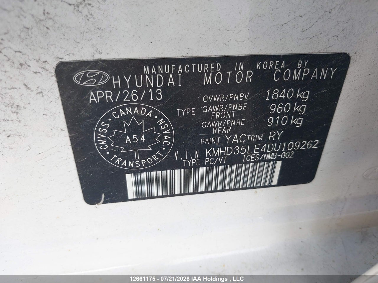 2013 HYUNDAI ELANTRA GT thumbnail 10