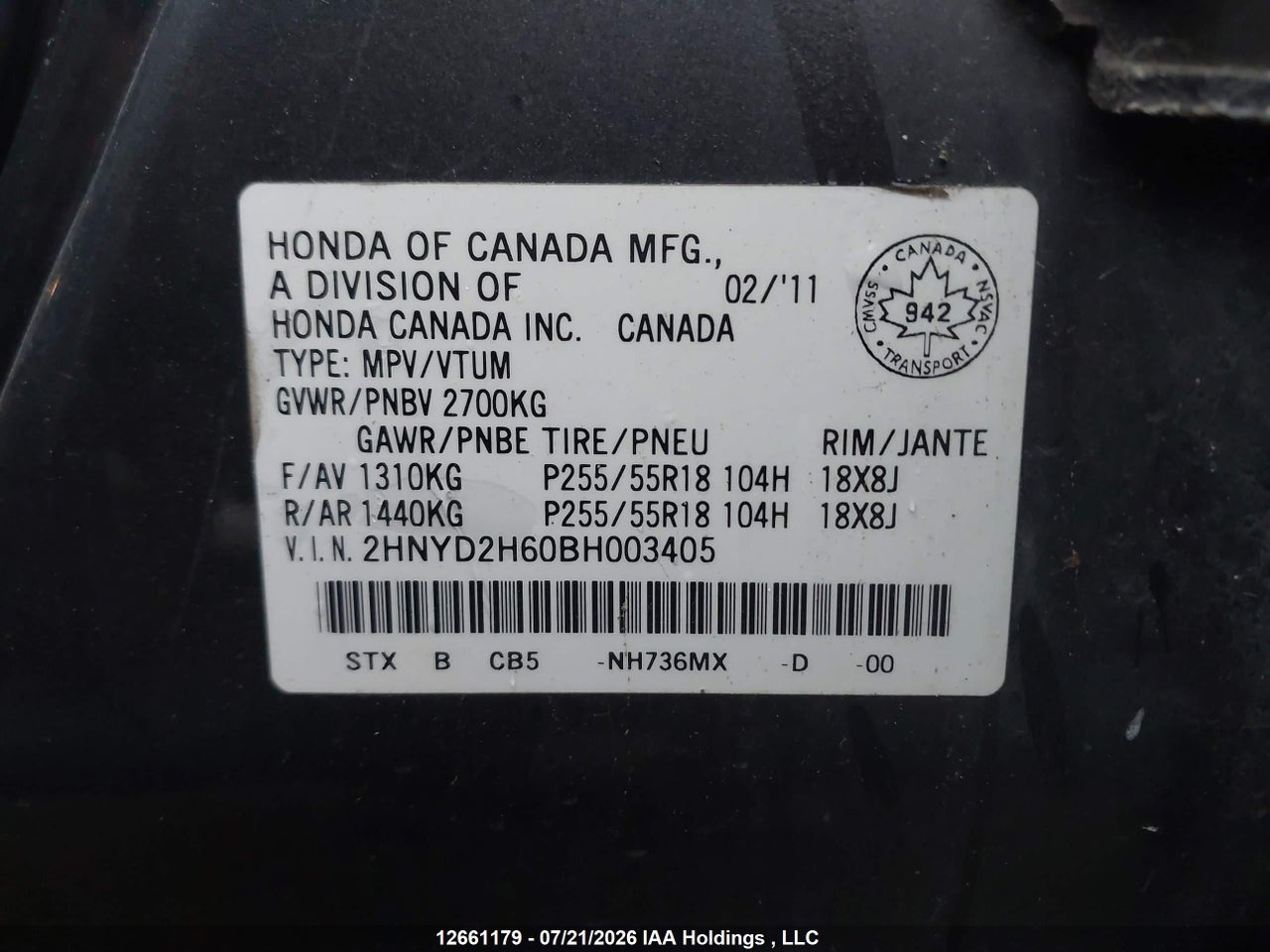 2011 ACURA MDX thumbnail 10