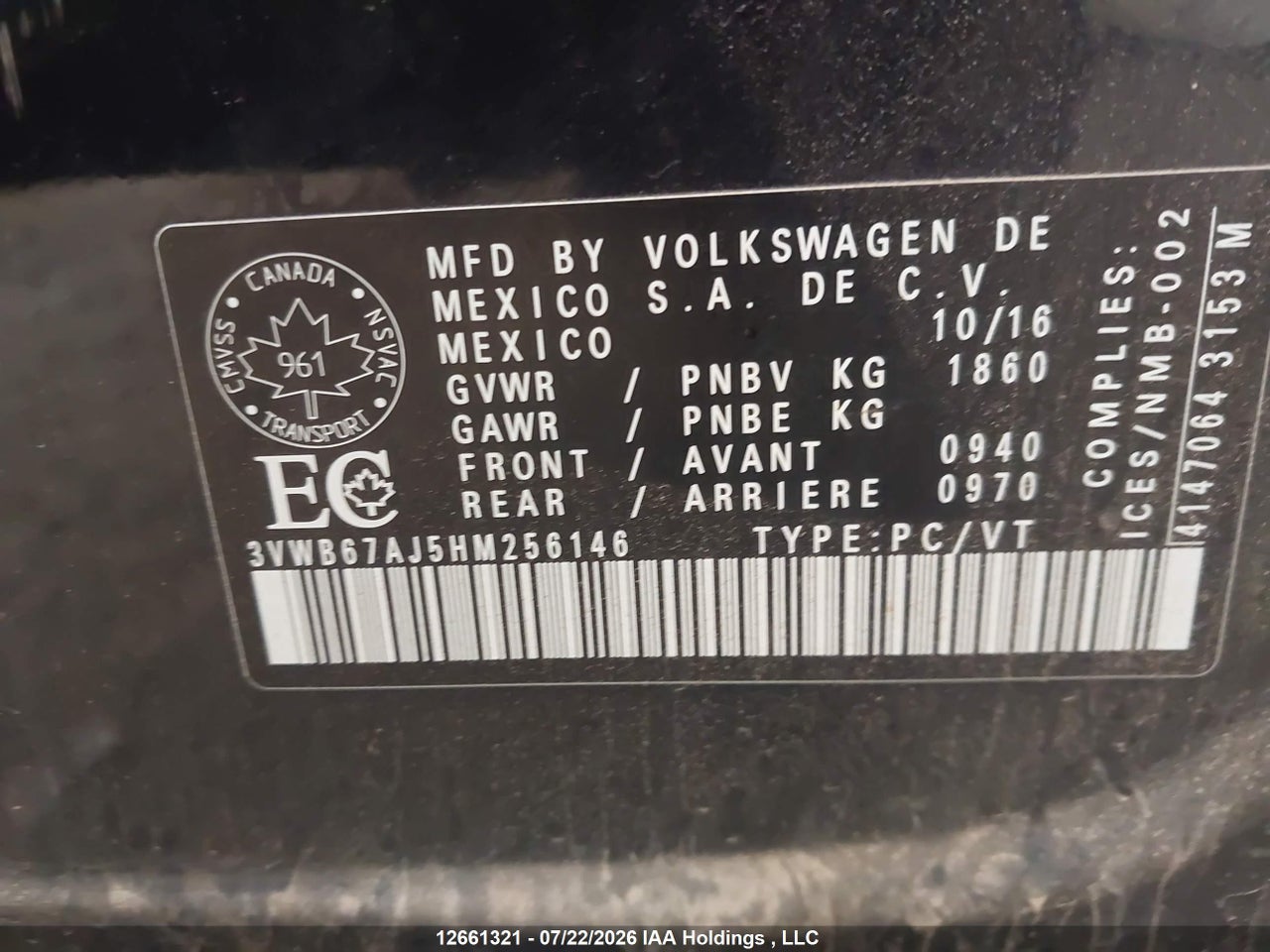 2017 VOLKSWAGEN JETTA WOLFSBURG EDITION thumbnail 10