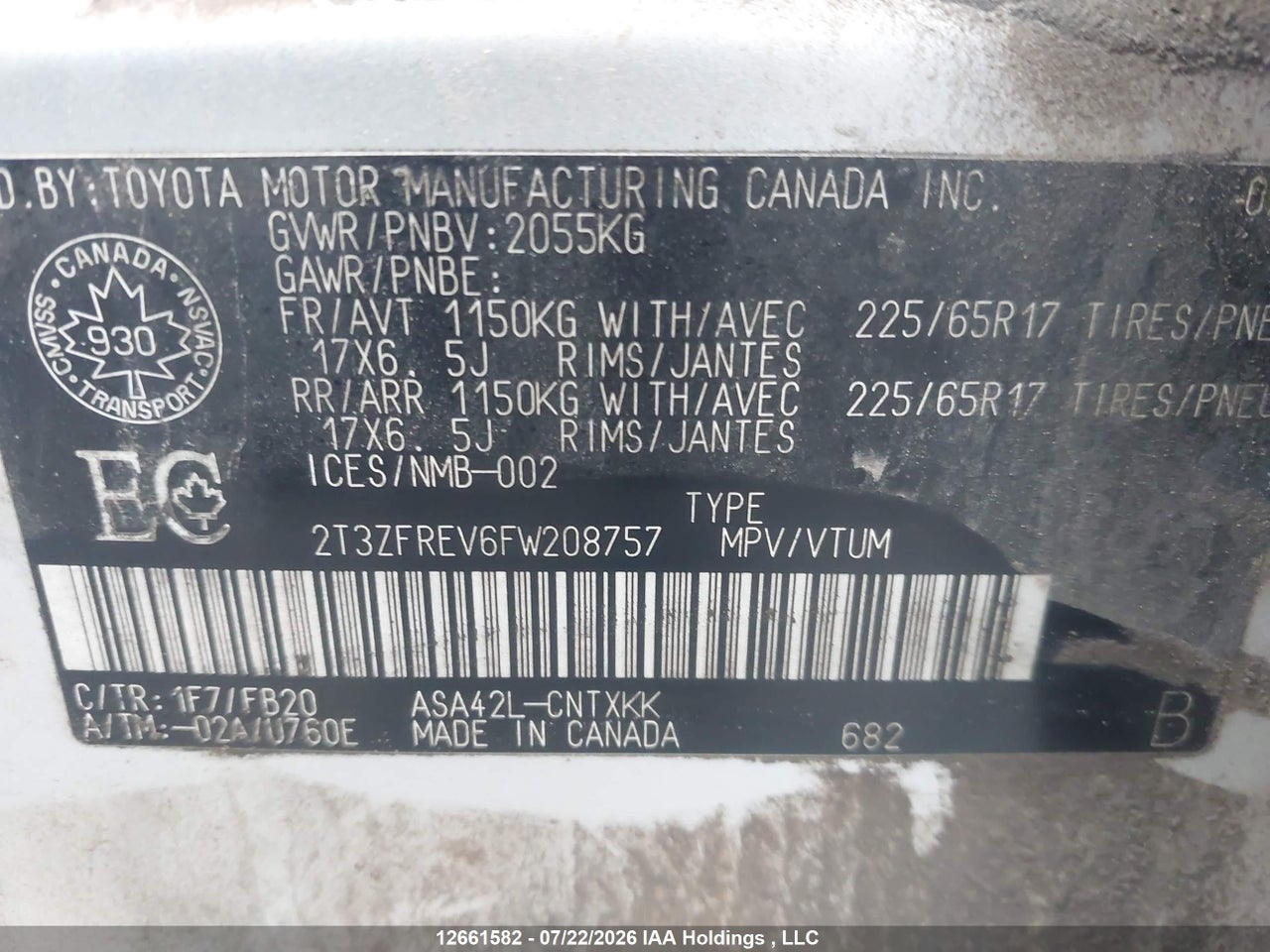 2015 TOYOTA RAV4 LE thumbnail 10