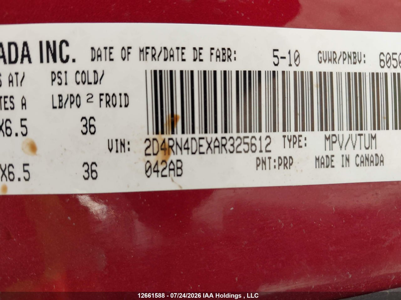 2010 DODGE GRAND CARAVAN SE thumbnail 10