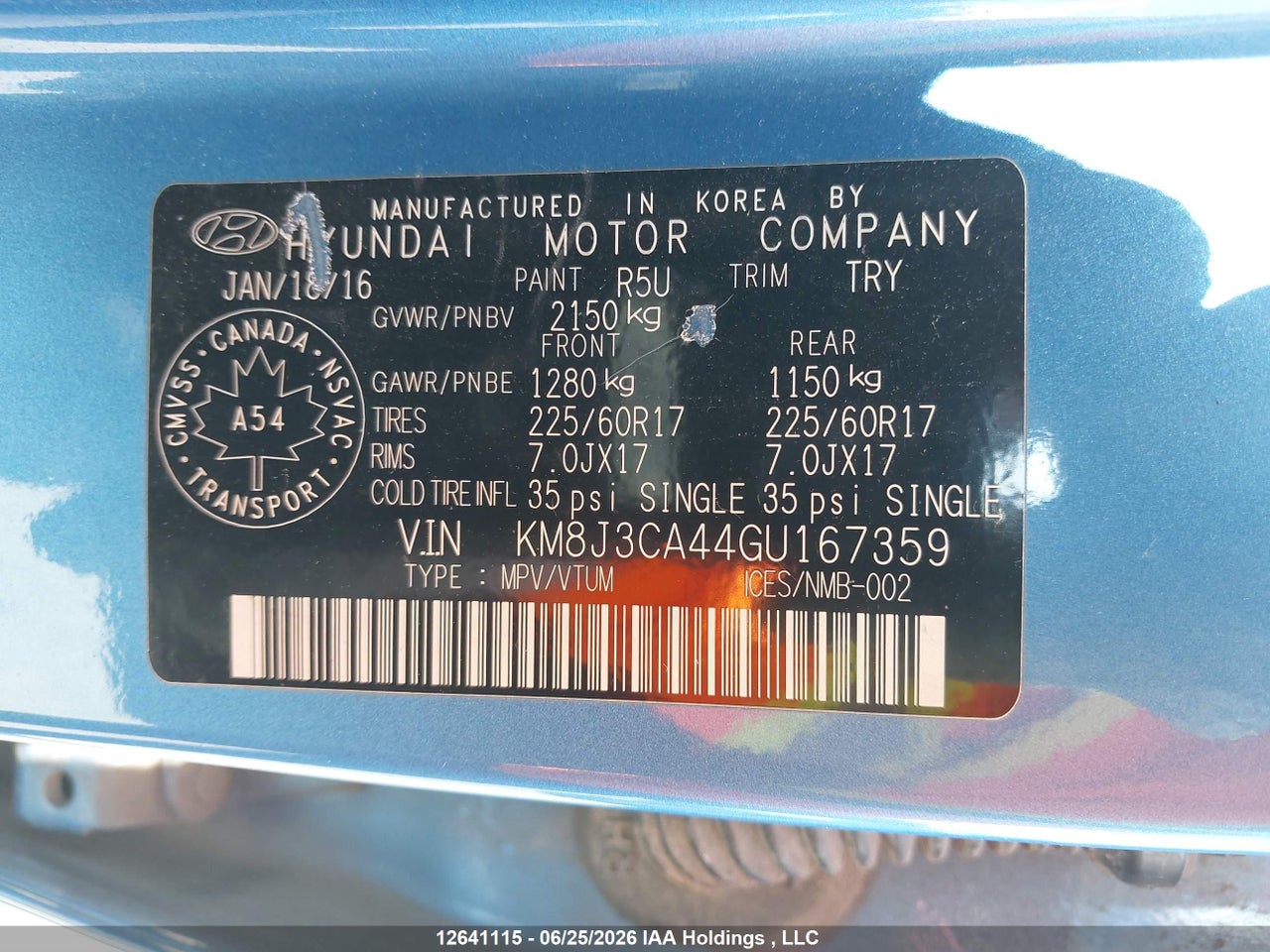 2016 HYUNDAI TUCSON LUXURY thumbnail 10