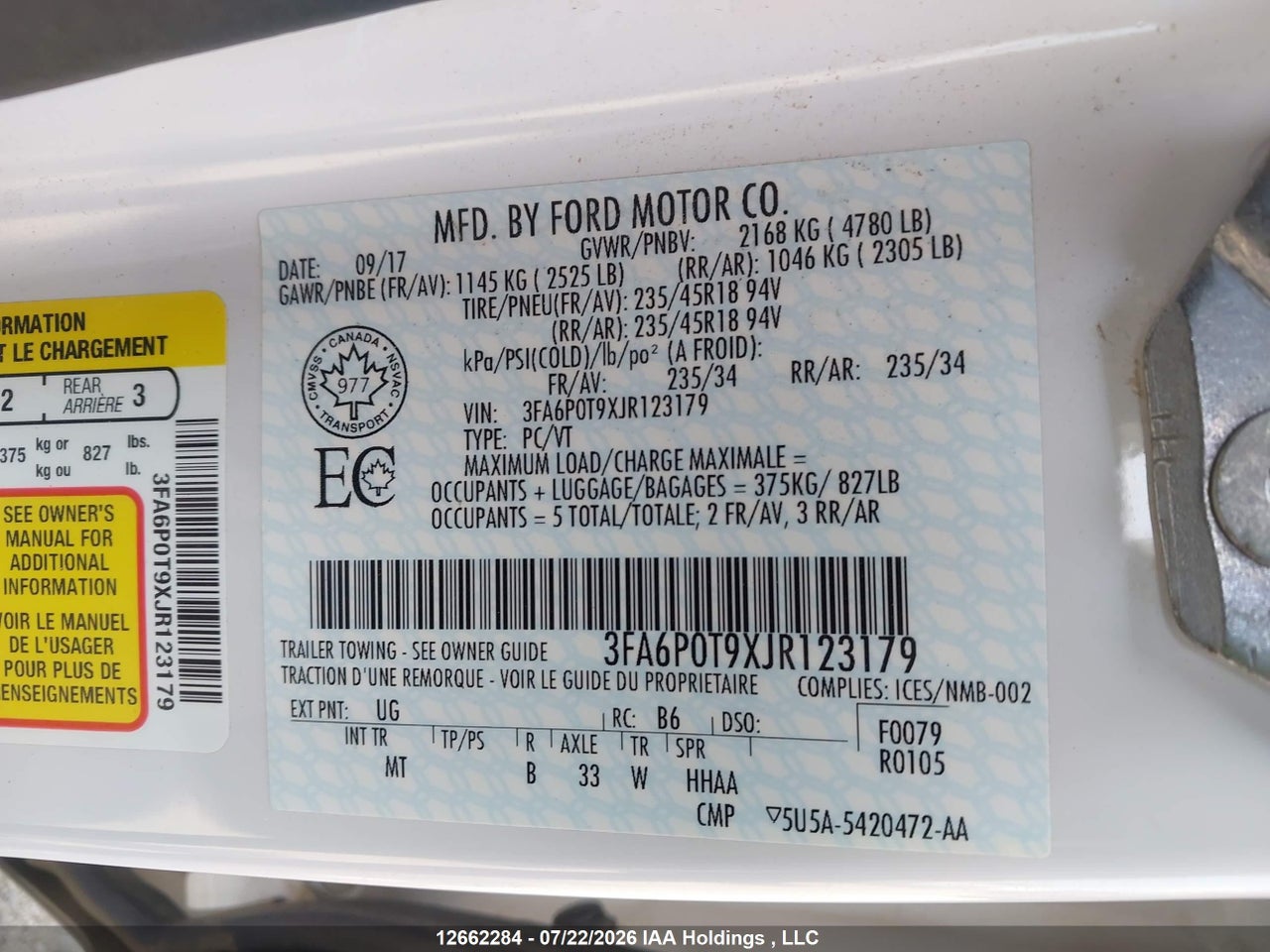 2018 FORD FUSION SE thumbnail 10
