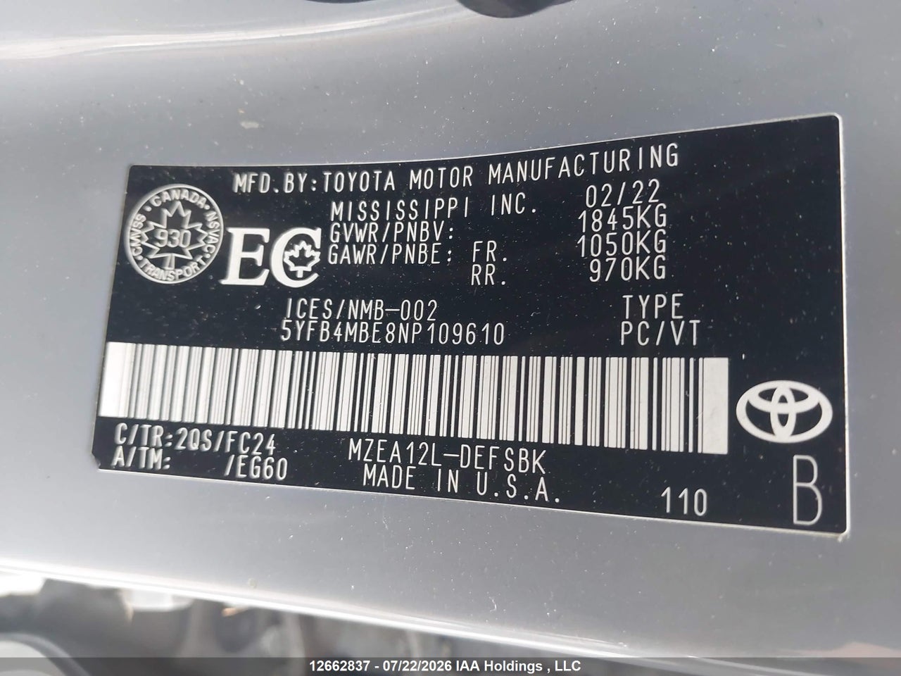 2022 TOYOTA COROLLA SE thumbnail 10