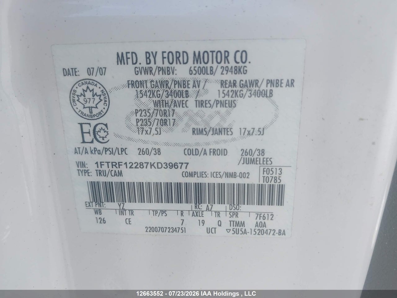 2007 FORD F-150 STX/XL/XLT thumbnail 10