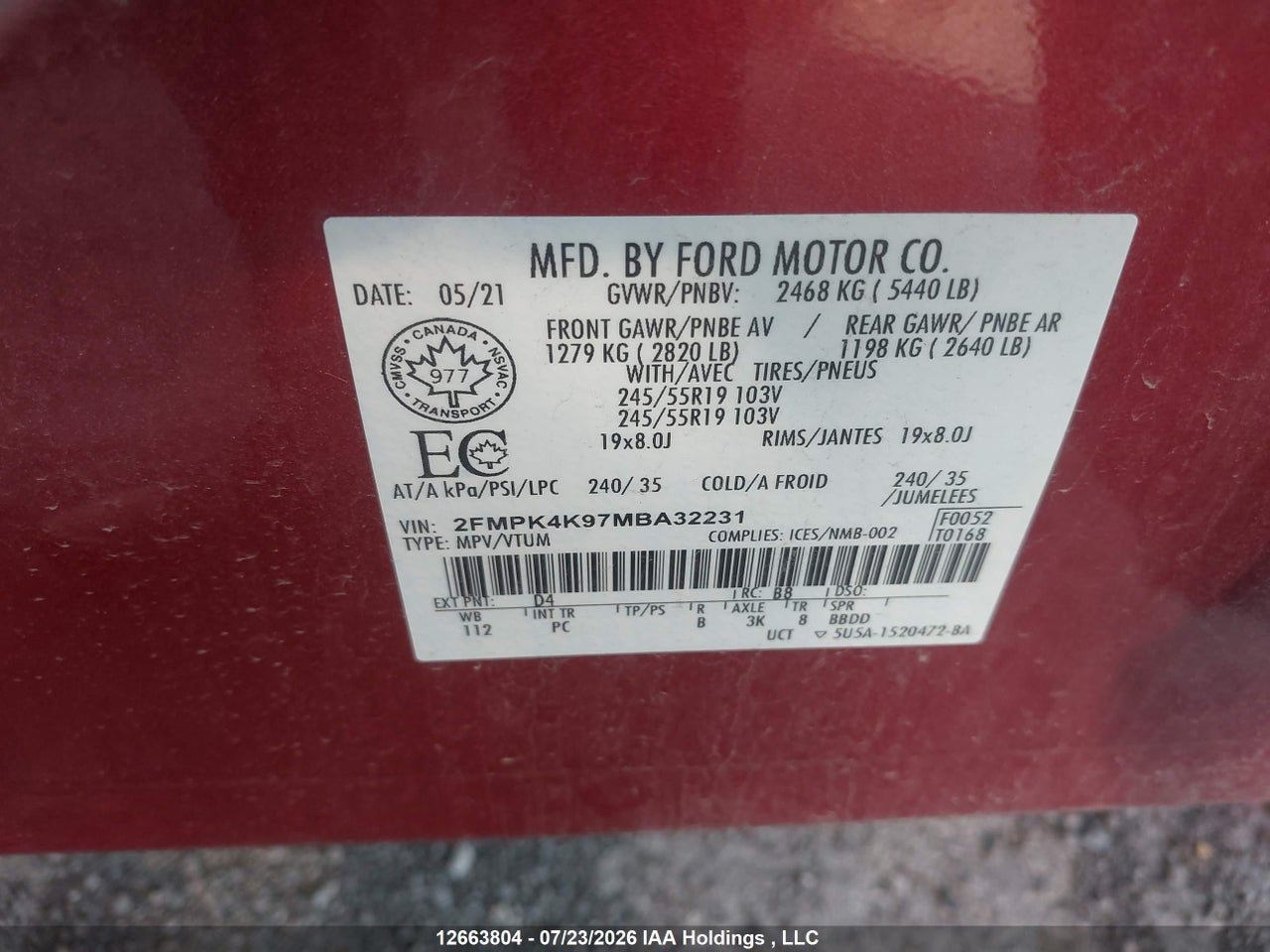 2021 FORD EDGE TITANIUM thumbnail 10