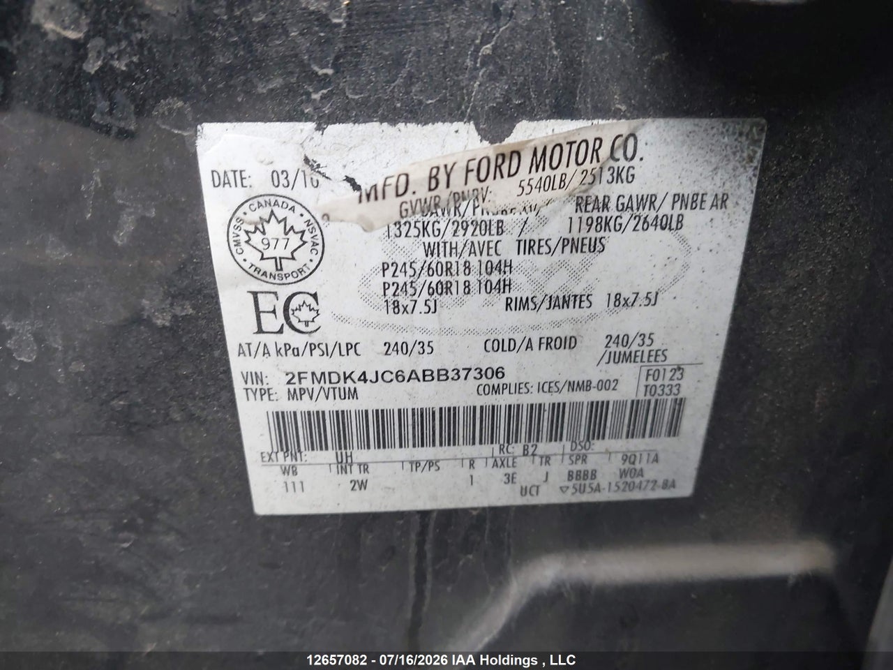2010 FORD EDGE SEL thumbnail 10