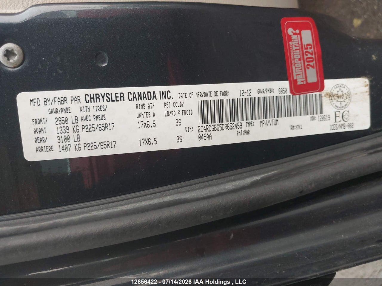 2013 DODGE GRAND CARAVAN SE/SXT thumbnail 10