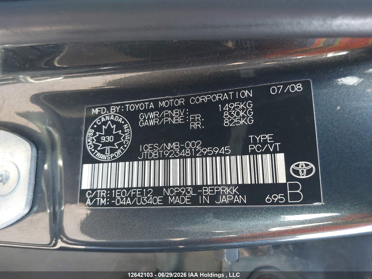 2008 TOYOTA YARIS thumbnail 10