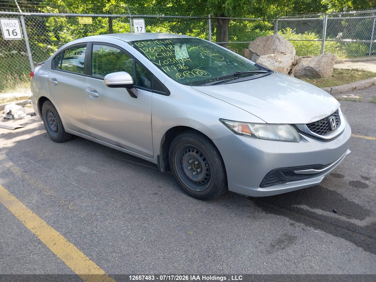 2014 HONDA CIVIC LX thumbnail 2