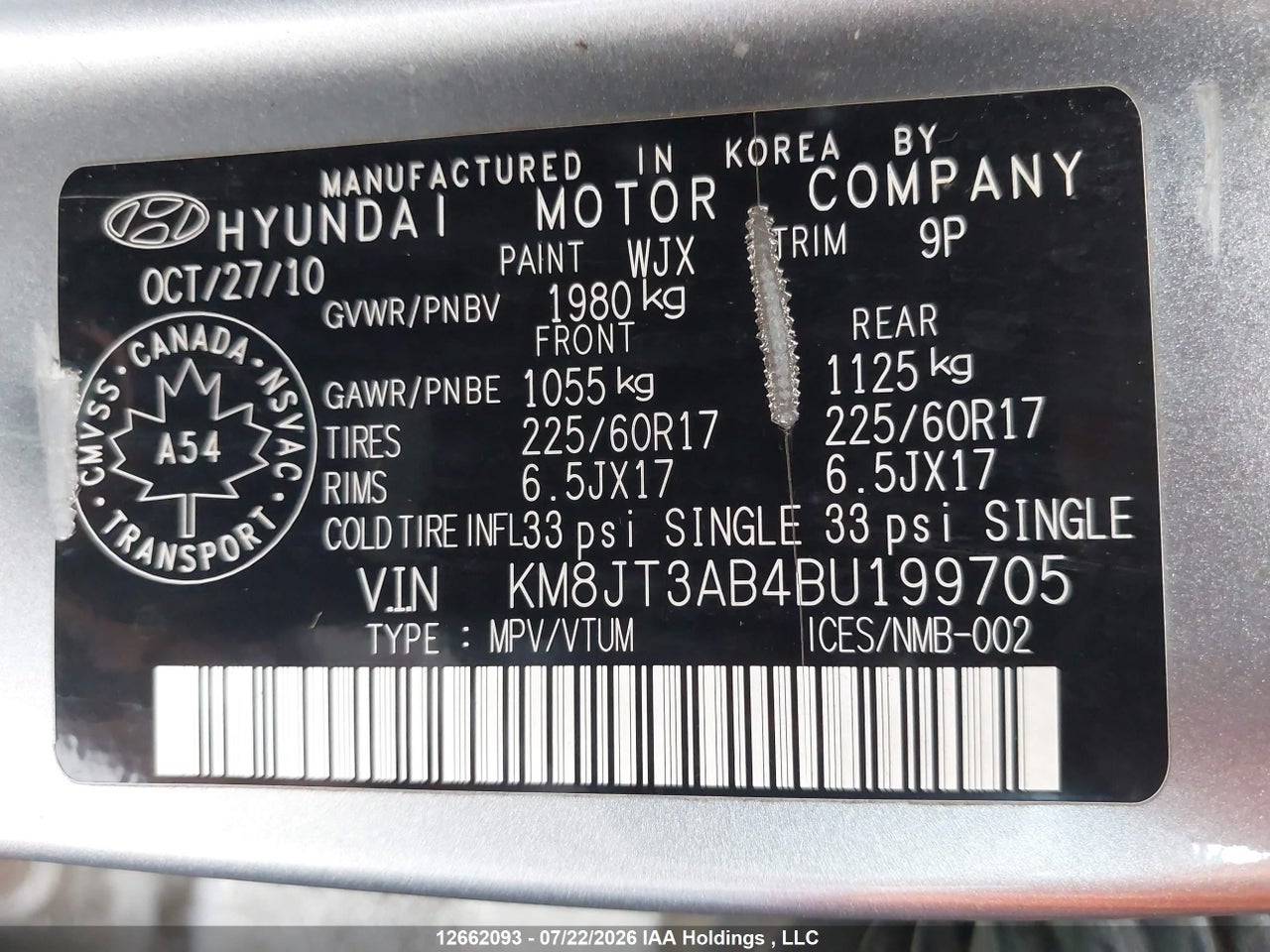 2011 HYUNDAI TUCSON L thumbnail 10