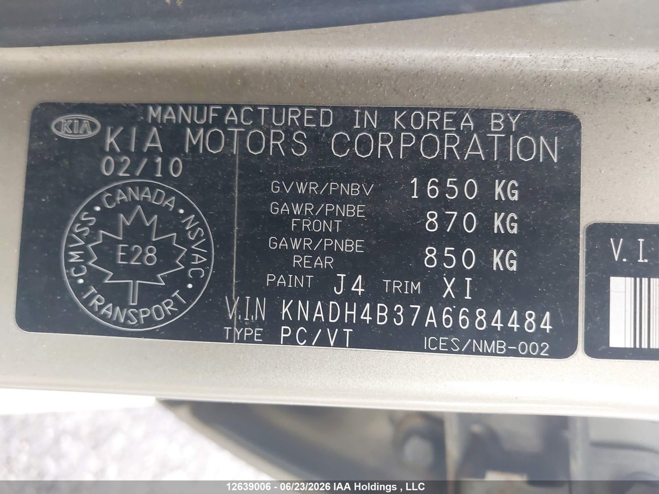 2010 KIA RIO EX/EX CONVENIENCE/EX-CONVENIENCE thumbnail 10