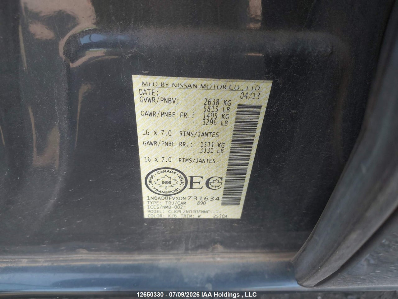 2013 NISSAN FRONTIER PRO-4X/SL/SV thumbnail 10