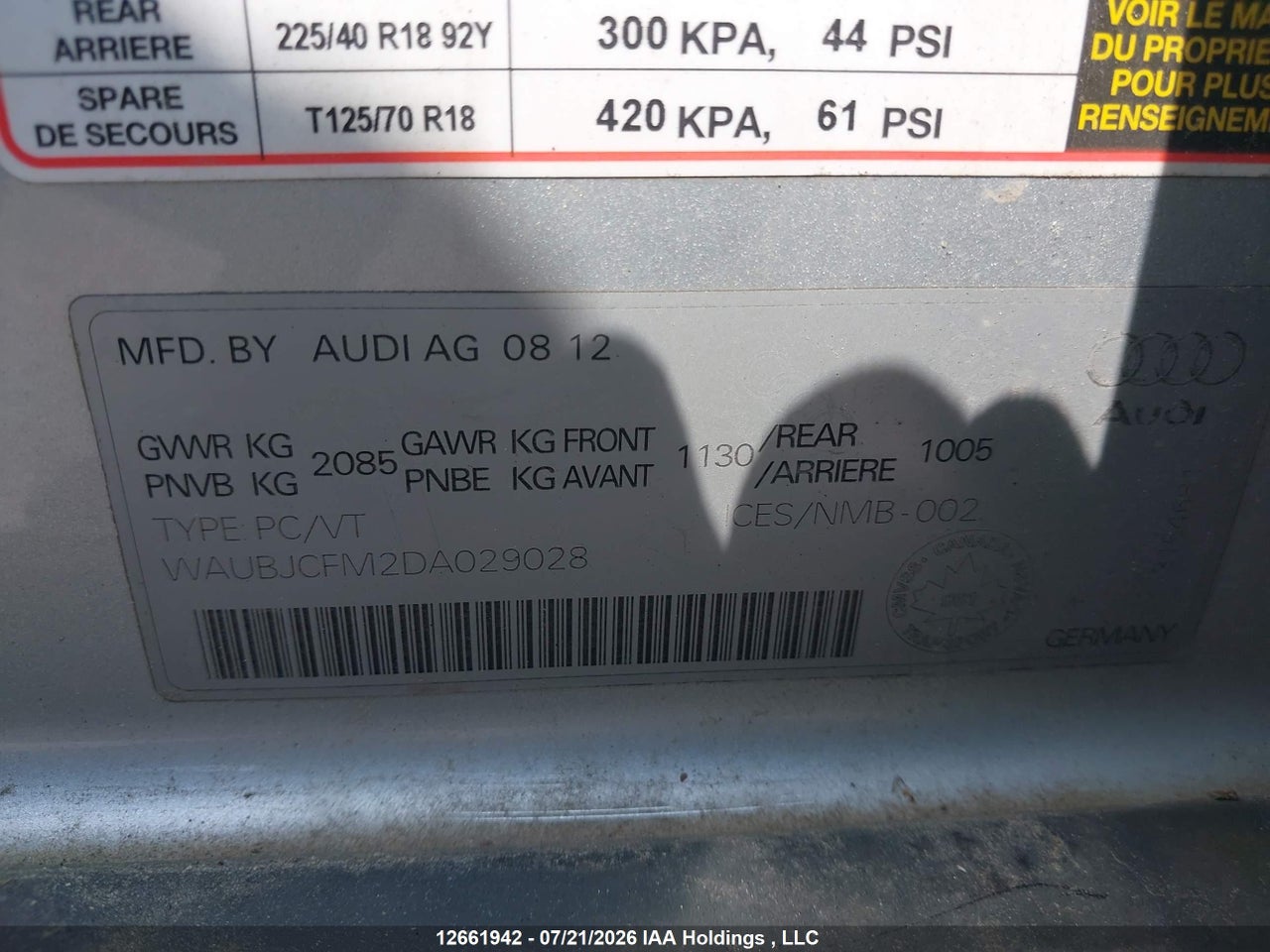 2013 AUDI A3 2.0 TDI PROGRESSIV thumbnail 10