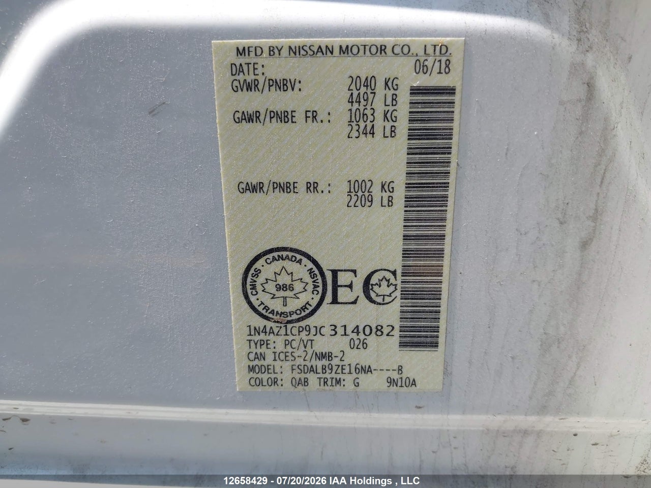 2018 NISSAN LEAF S/SL/SV thumbnail 10