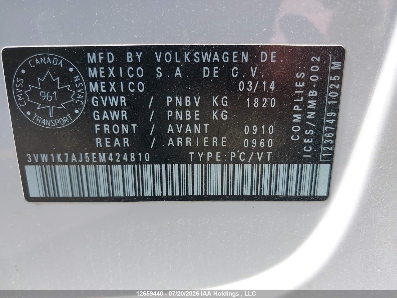 2014 VOLKSWAGEN JETTA 2.0L TRENDLINE/2.0L TRENDLINE+ thumbnail 10