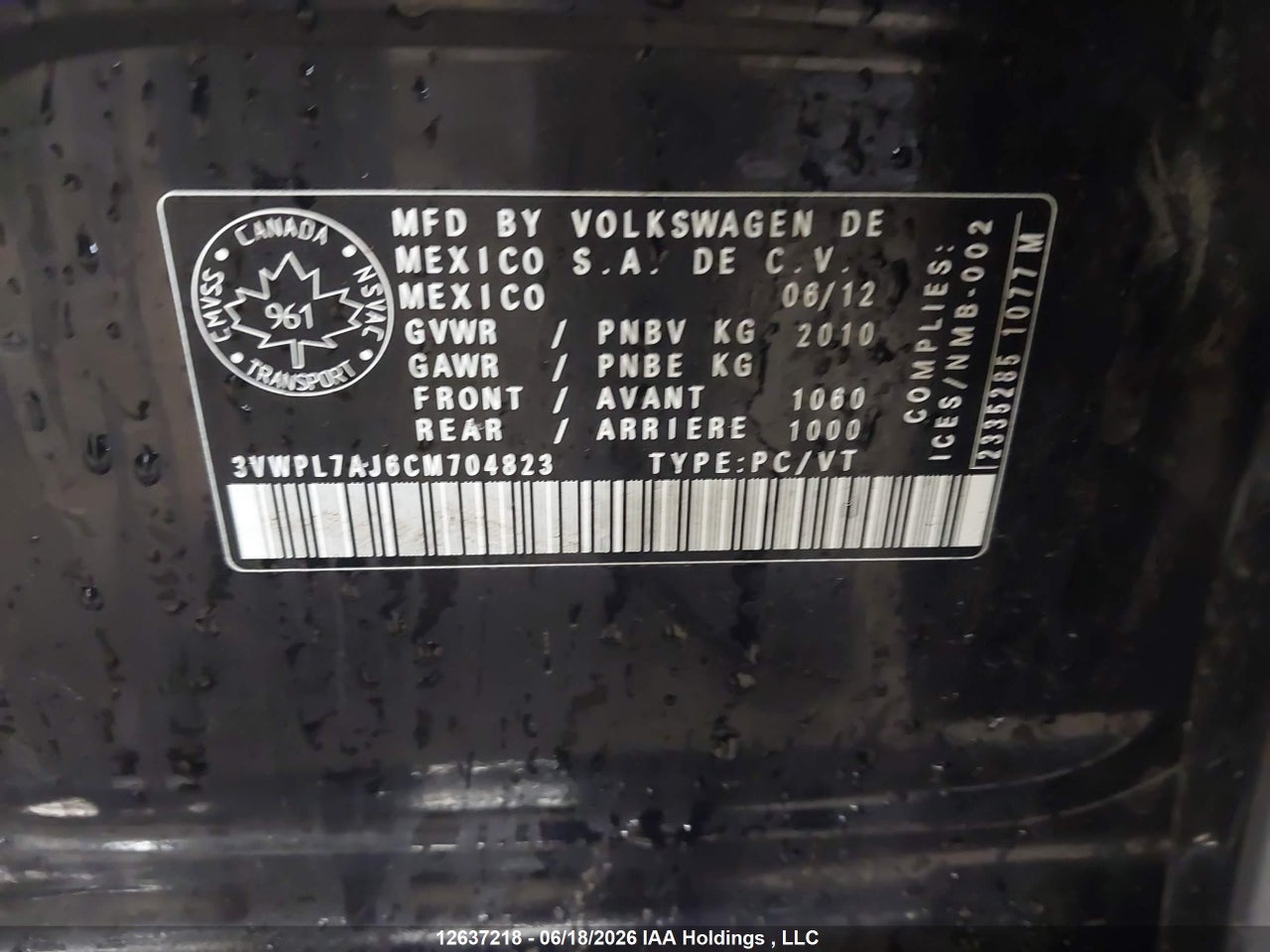 2012 VOLKSWAGEN GOLF 2.0 TDI COMFORTLINE/2.0 TDI HIGHLINE thumbnail 10