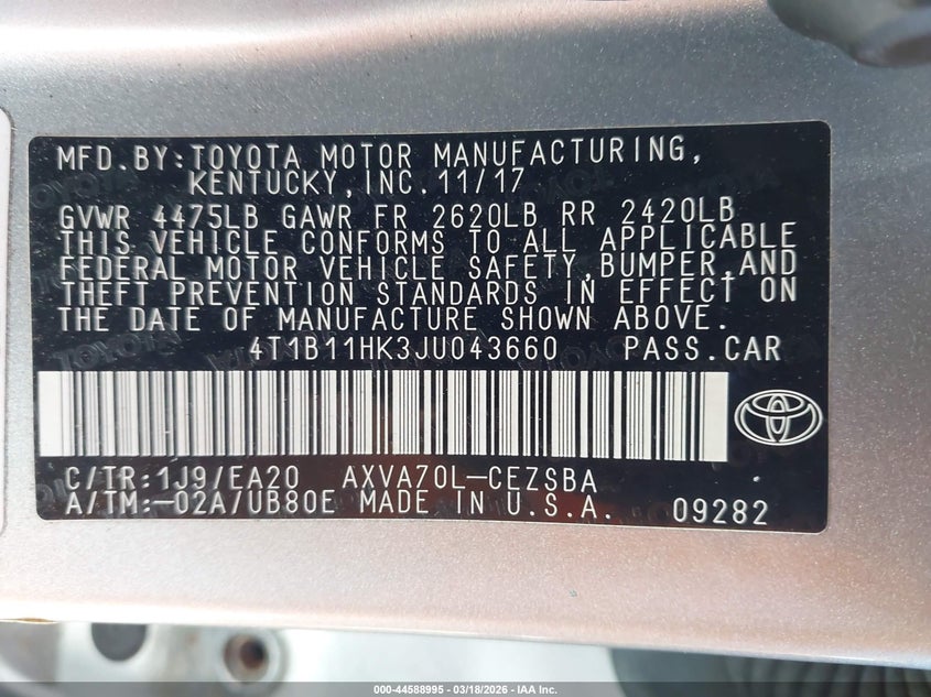 TOYOTA CAMRY - zdjęcie 9