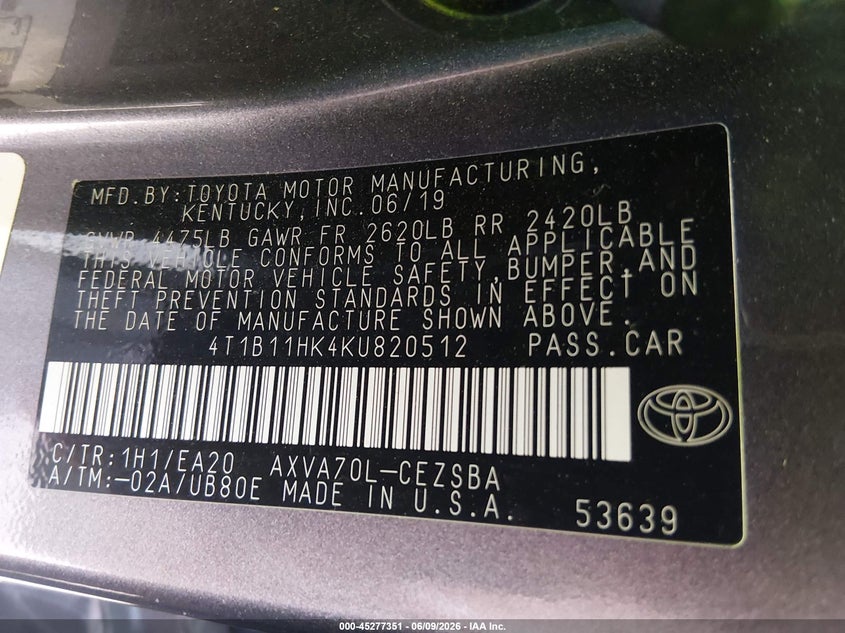 TOYOTA CAMRY - zdjęcie 9