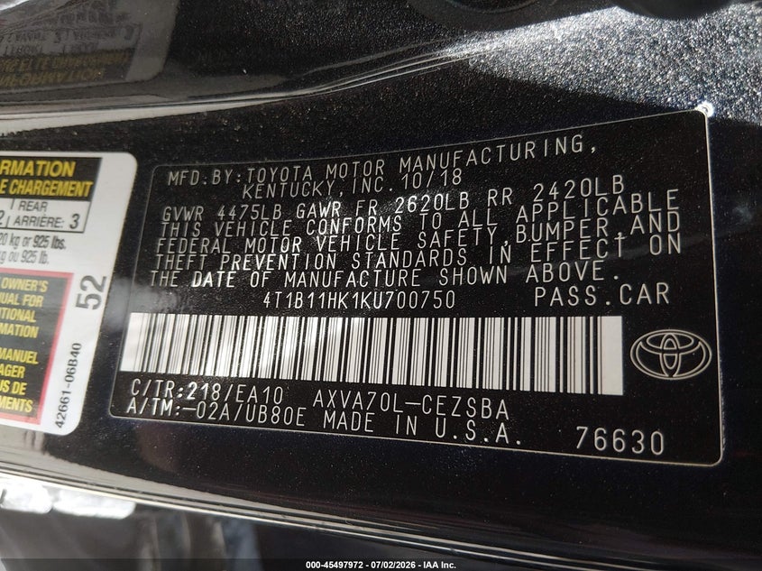 TOYOTA CAMRY - zdjęcie 9