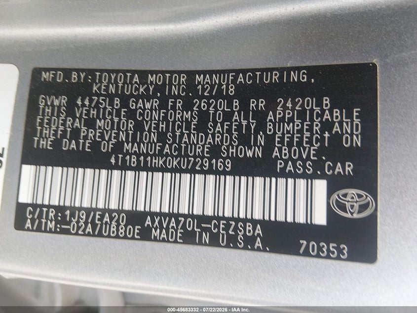 TOYOTA CAMRY - zdjęcie 9