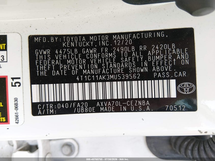 TOYOTA CAMRY - zdjęcie 9