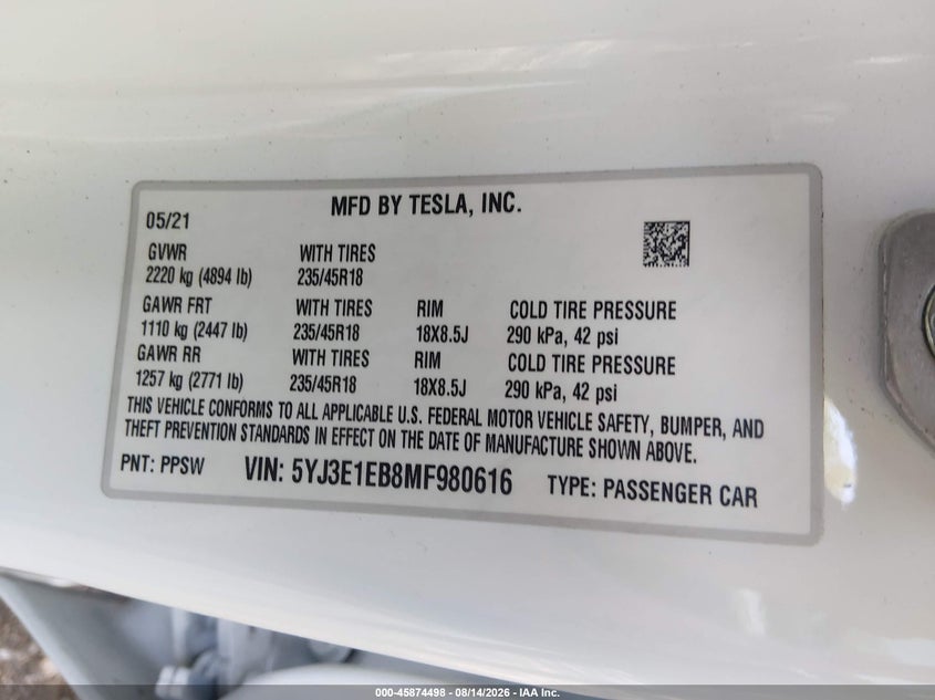 TESLA MODEL 3 - zdjęcie 9