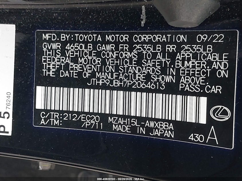 LEXUS UX 250H - zdjęcie 9