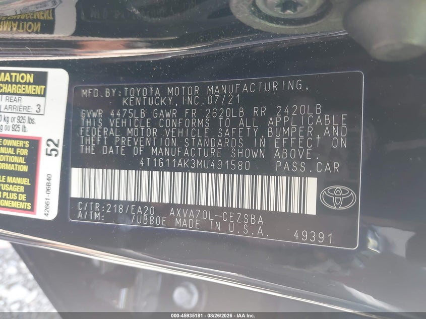 TOYOTA CAMRY - zdjęcie 9