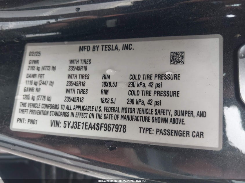 TESLA MODEL 3 - zdjęcie 9