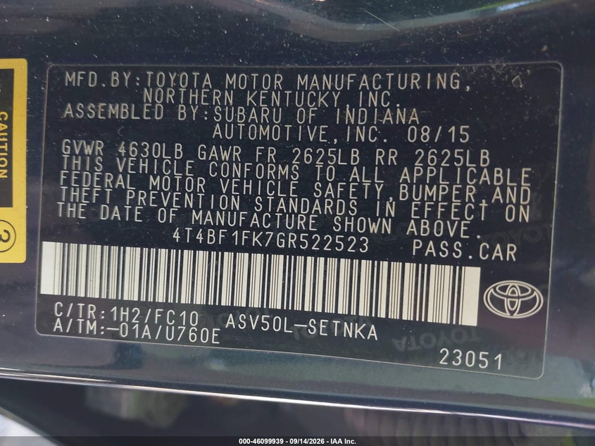 TOYOTA CAMRY - zdjęcie 9
