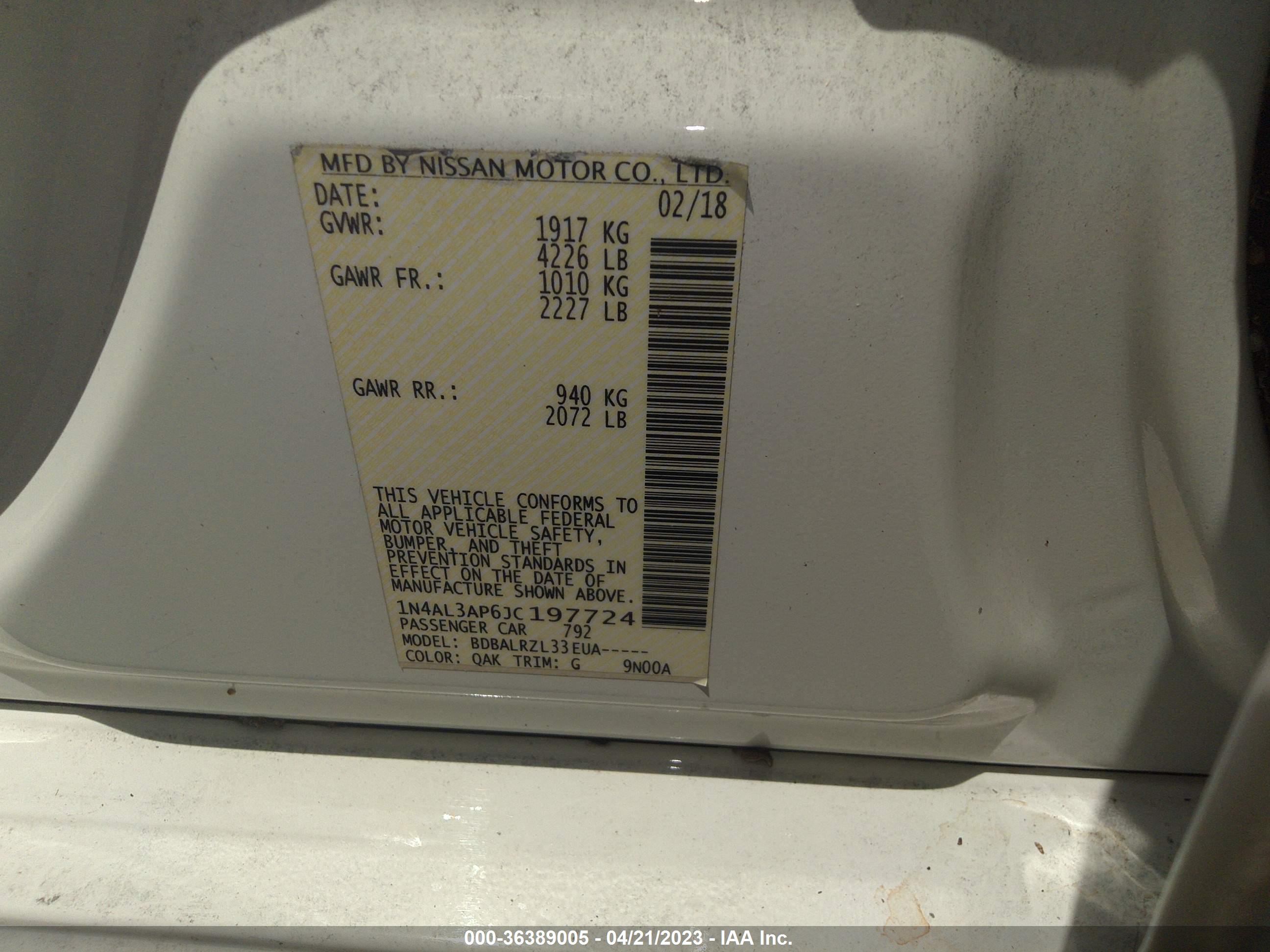 NISSAN ALTIMA image 9