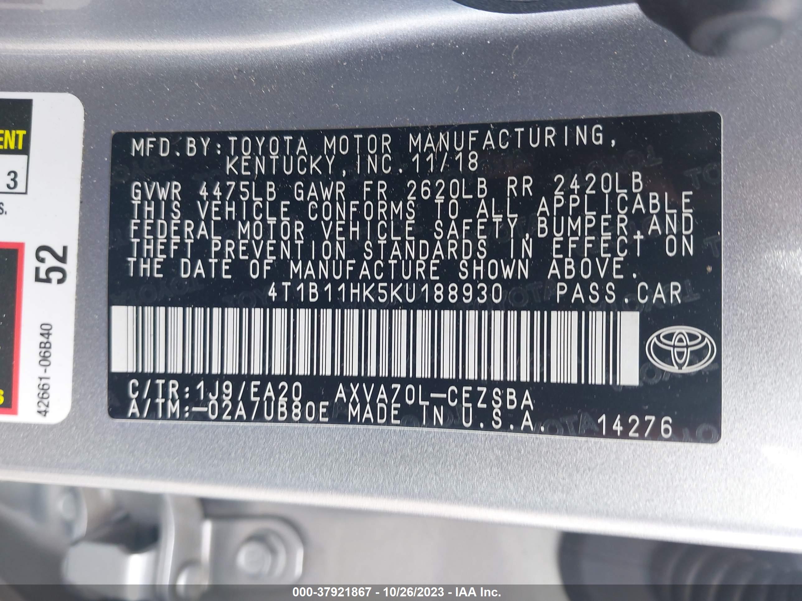 TOYOTA CAMRY image 9