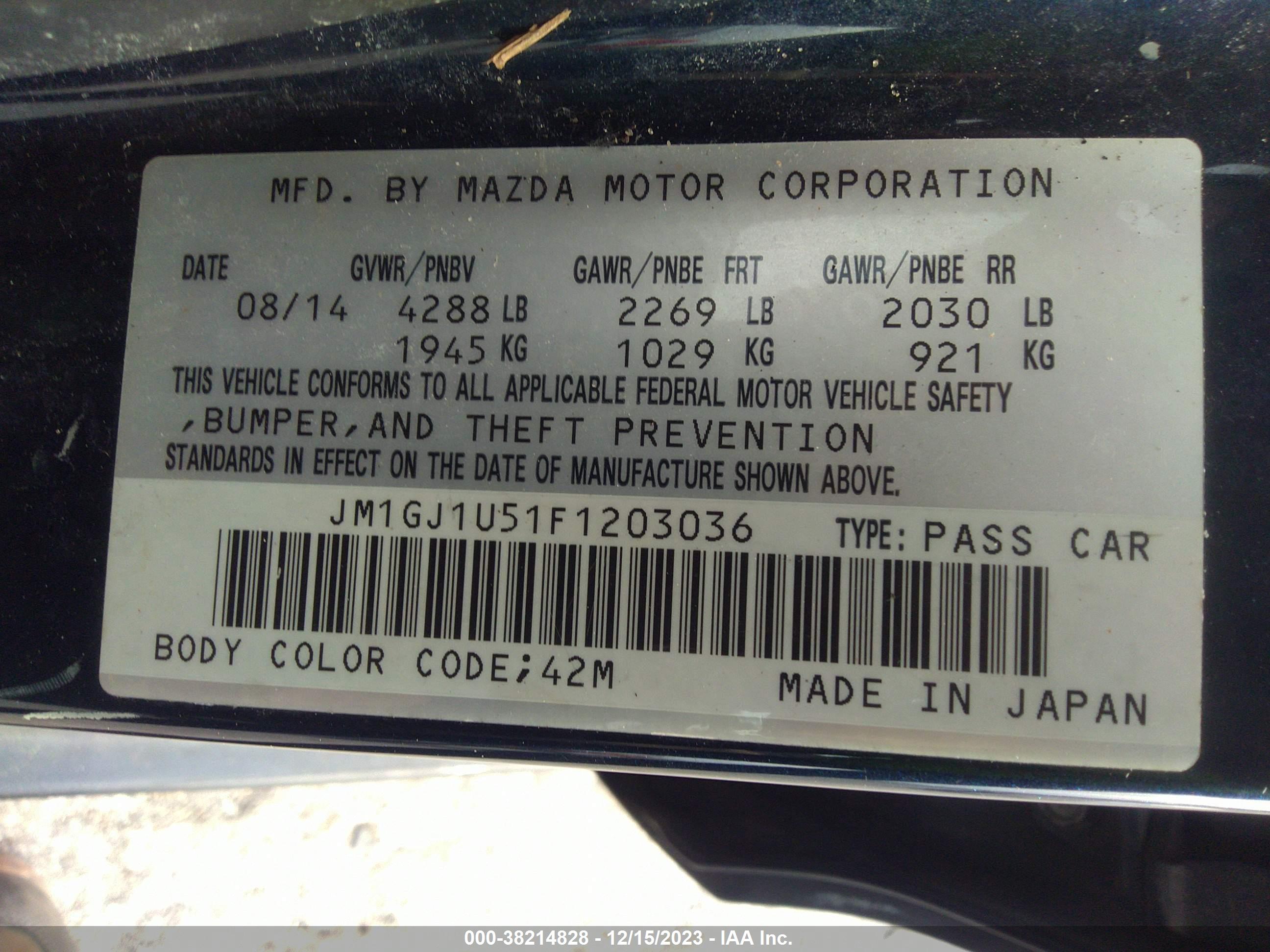 MAZDA MAZDA6 image 9