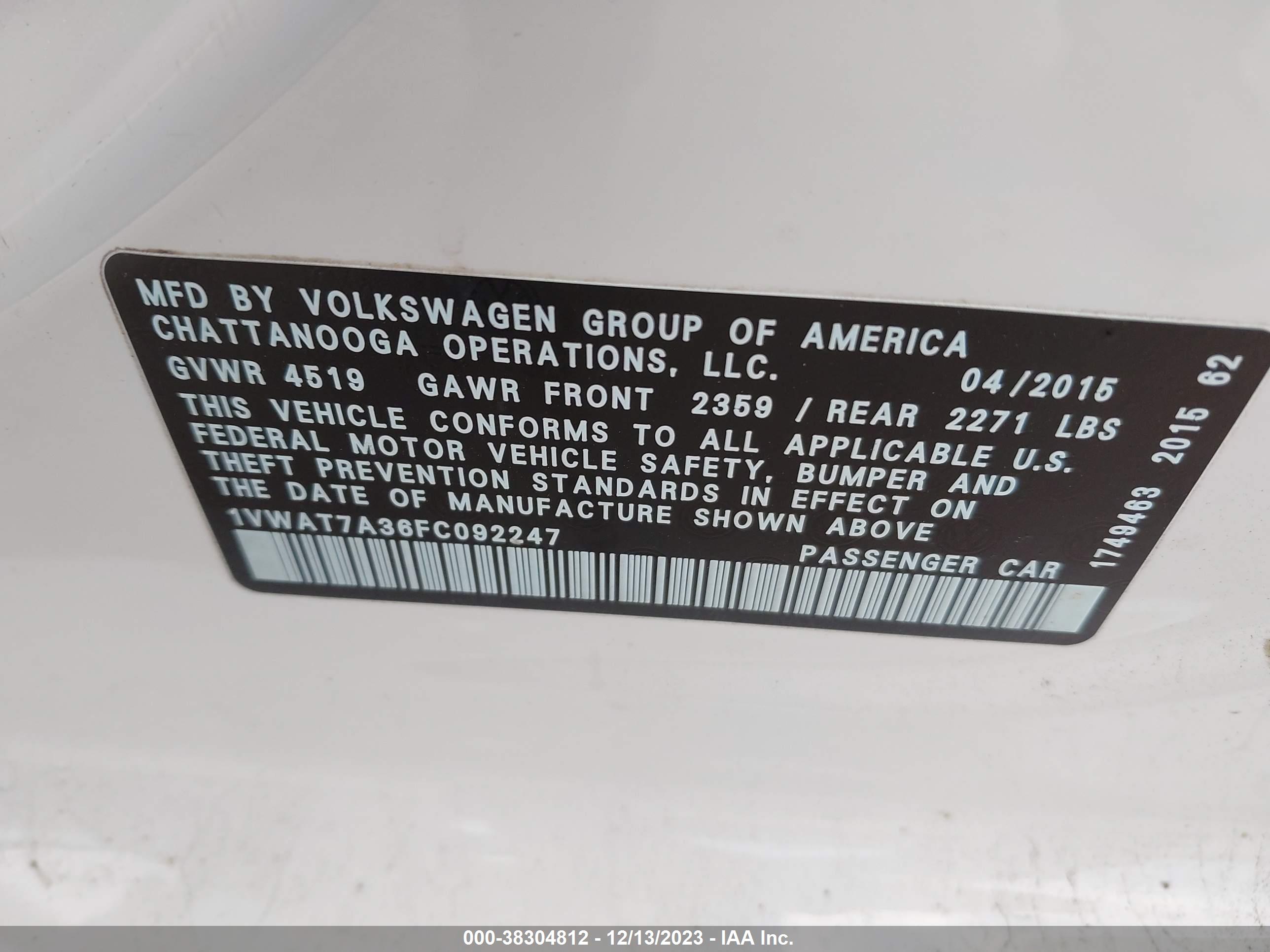 VOLKSWAGEN PASSAT image 9