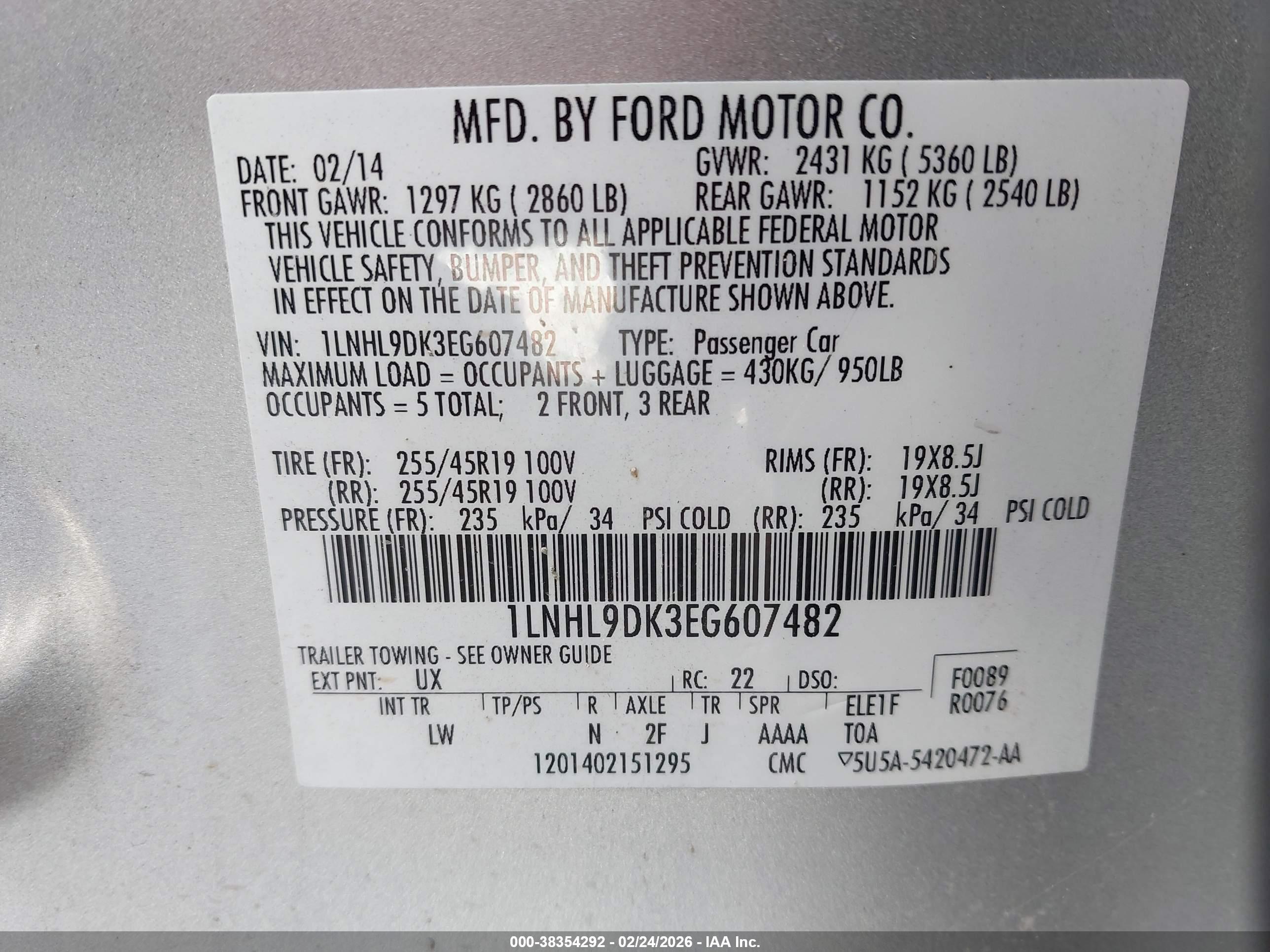 LINCOLN MKS image 9