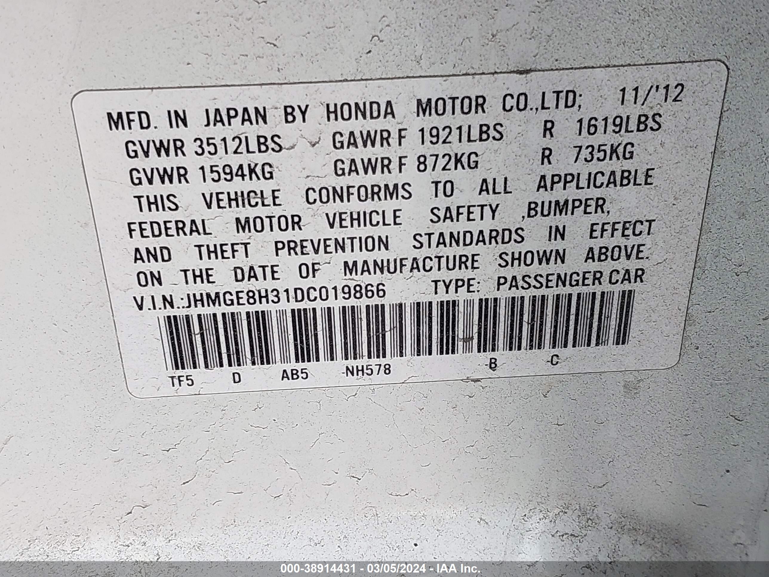 HONDA FIT image 9
