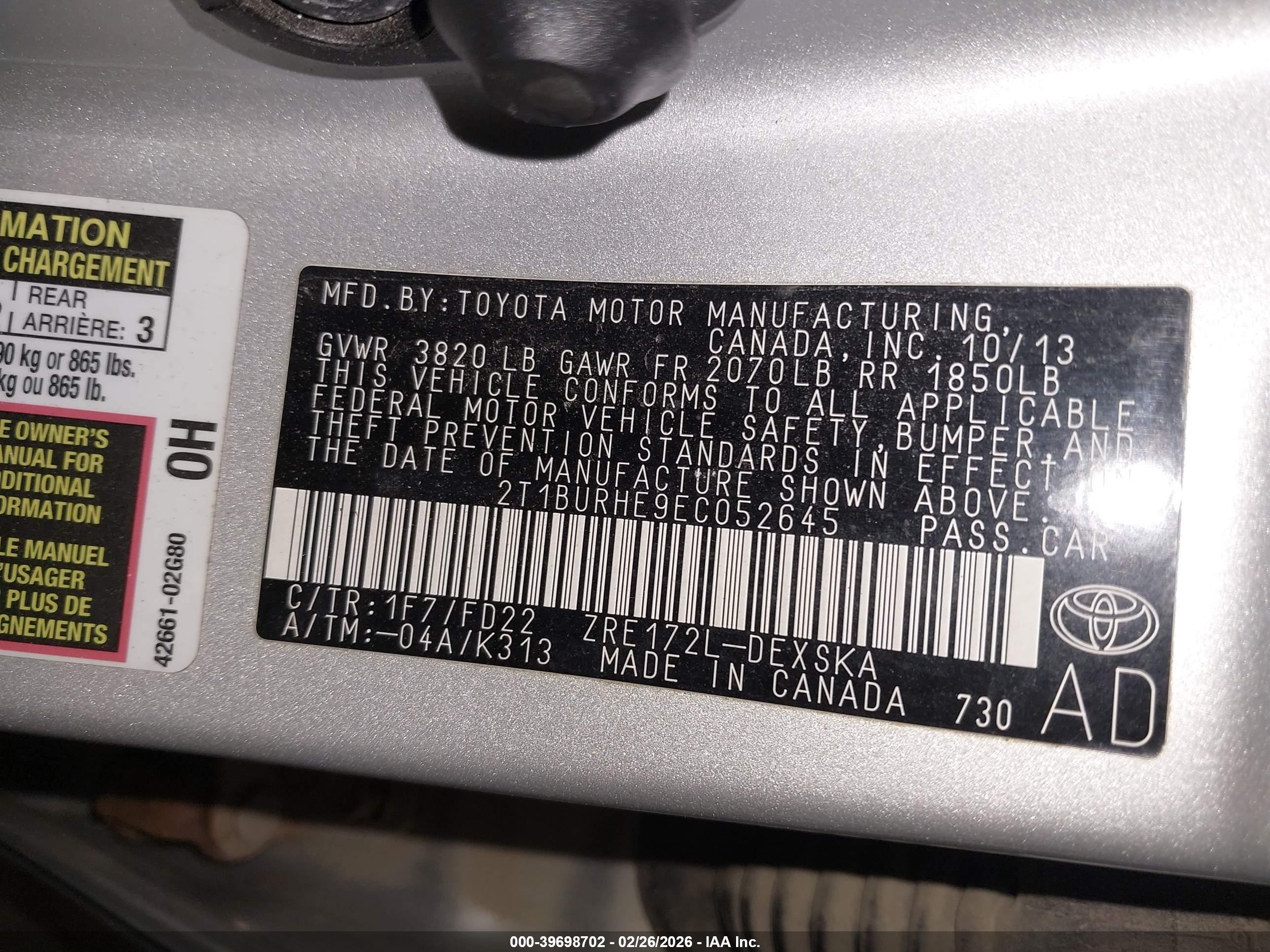 TOYOTA COROLLA image 9