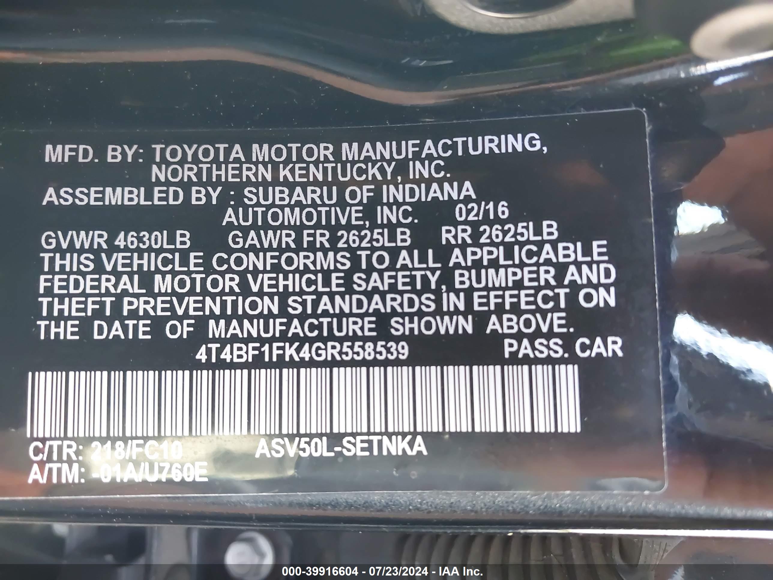 TOYOTA CAMRY image 9