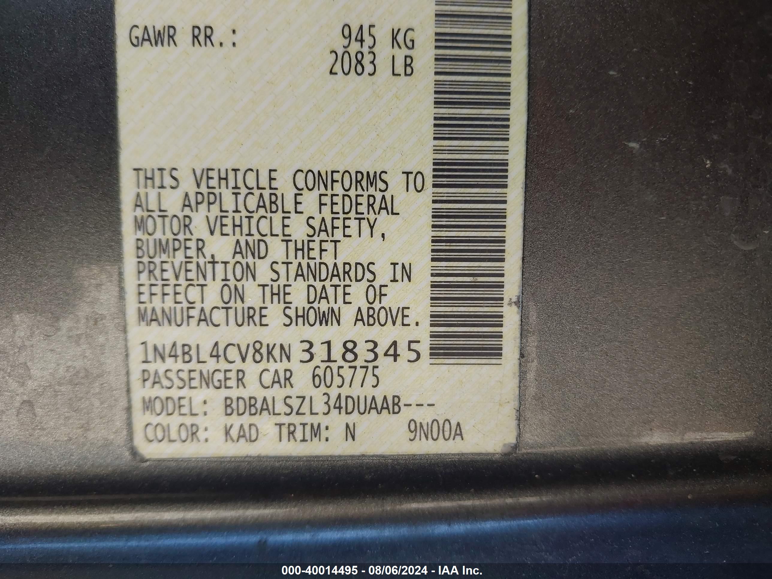NISSAN ALTIMA image 9