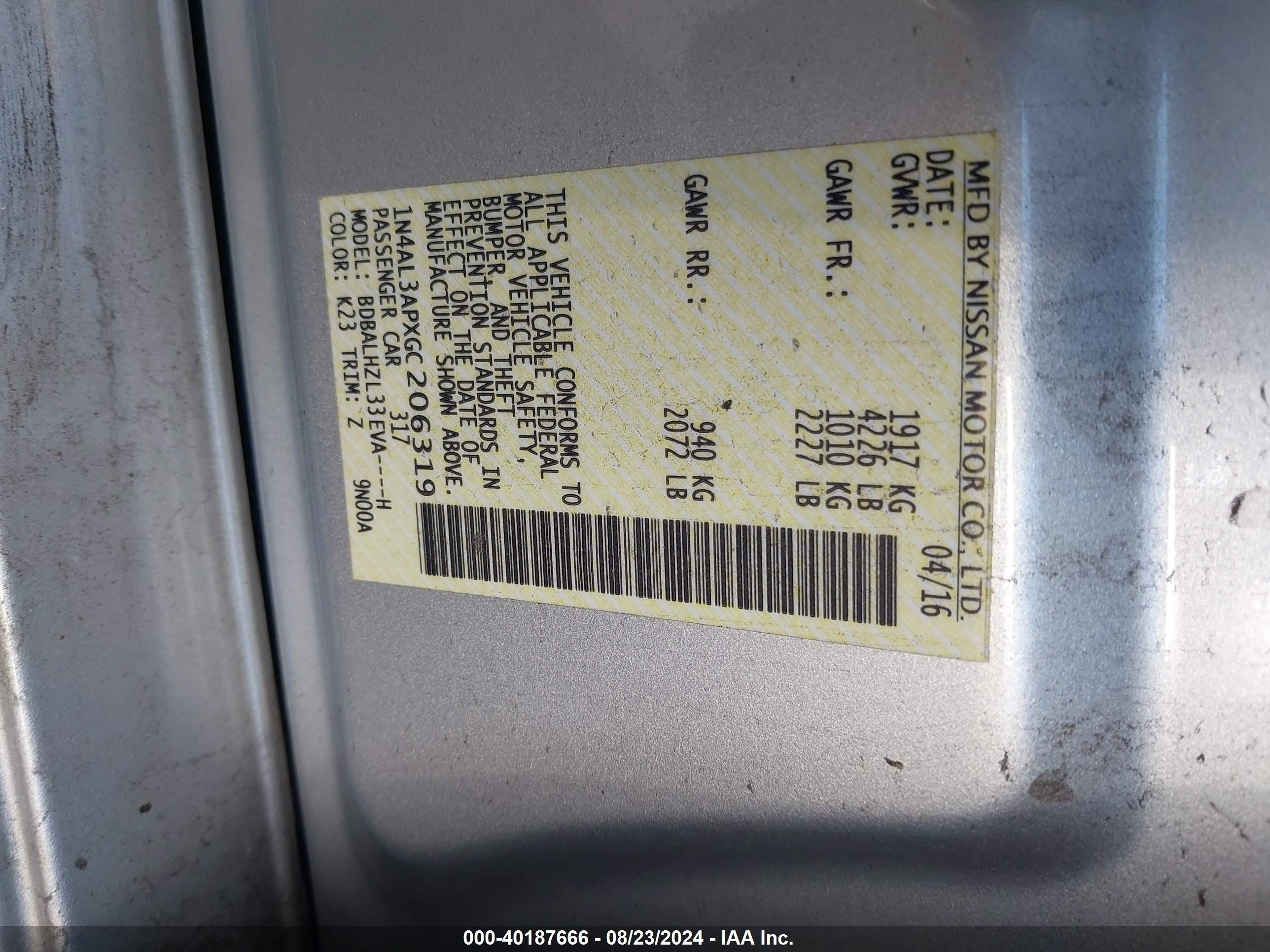 NISSAN ALTIMA image 9