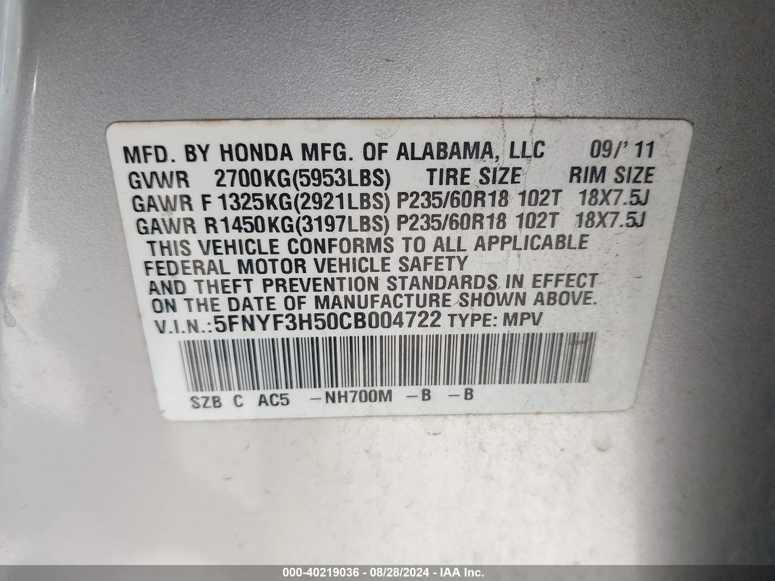 HONDA PILOT image 9