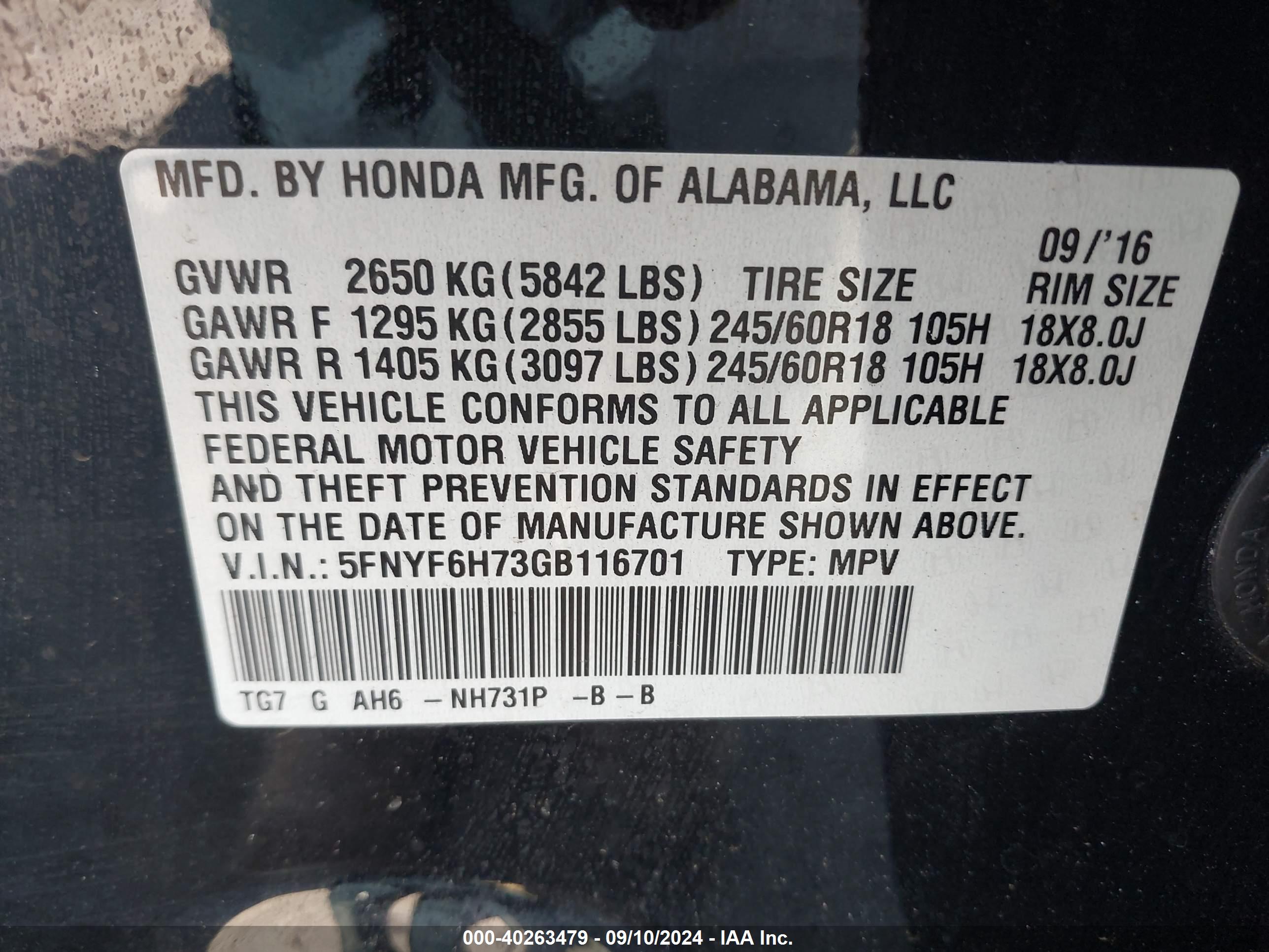 HONDA PILOT image 9
